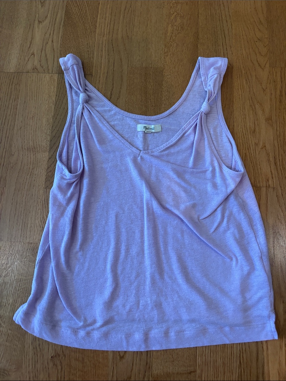 Madewell light pink/Lavender Knot-Shoulder Tank Top